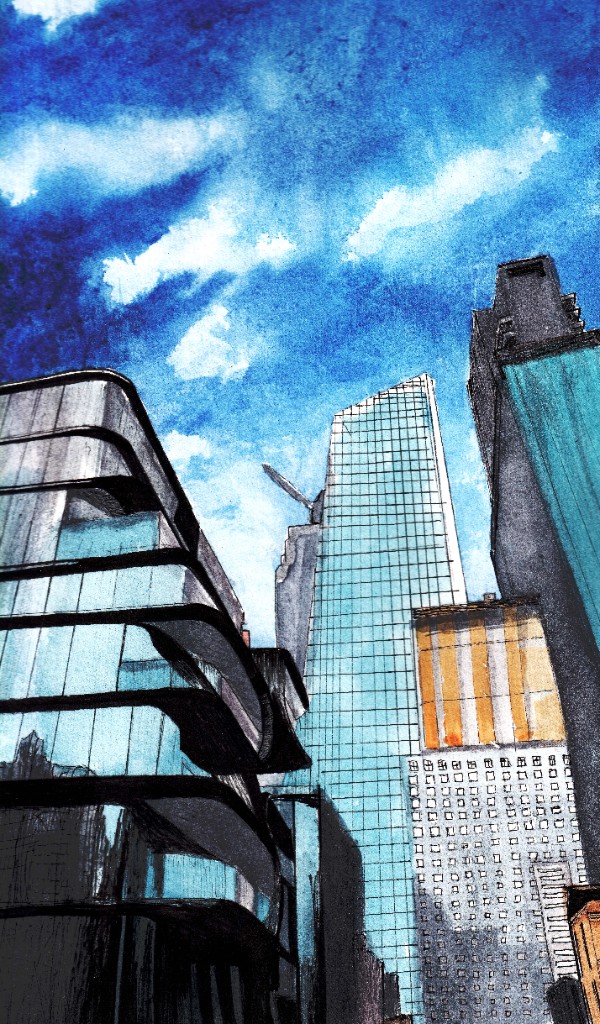 The High Line, New York — watercolor and ink