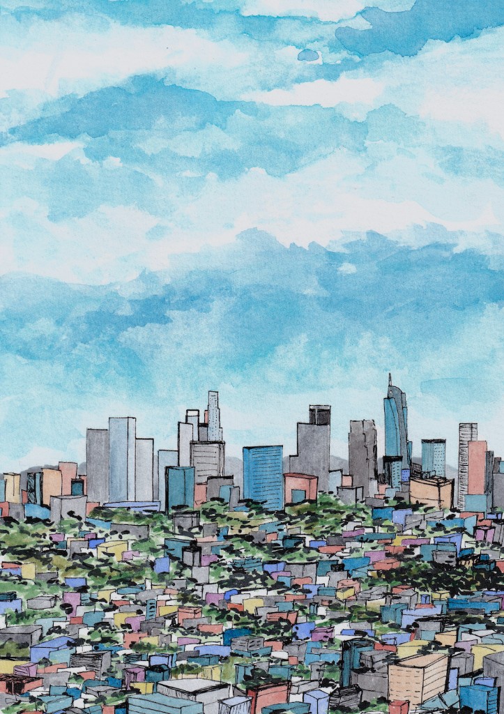 Los Angeles — watercolor and ink
