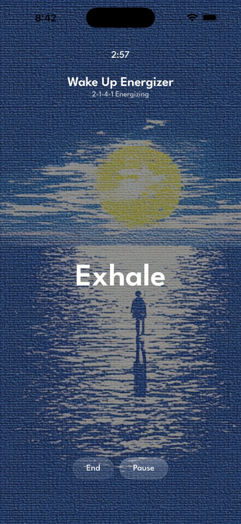 Exhale session screen